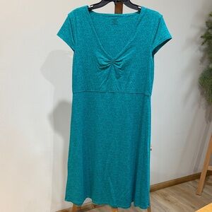 Toad&Co Rosemarie Teal V-Neck Dress with Twist Front Size L